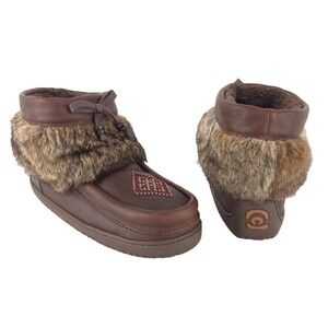 Manitobah Mukluks Keewatin Boots EU 40 US 9 Womens Brown Leather Fur $190